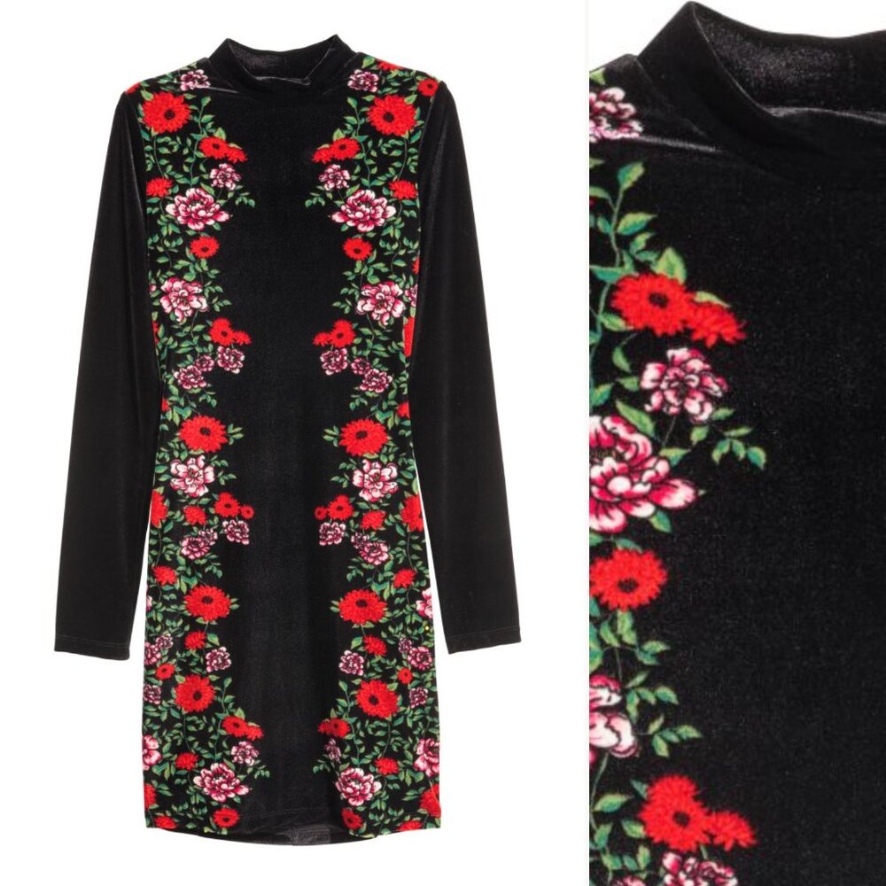 Divided H&M Velvet High-neck Dress | 12